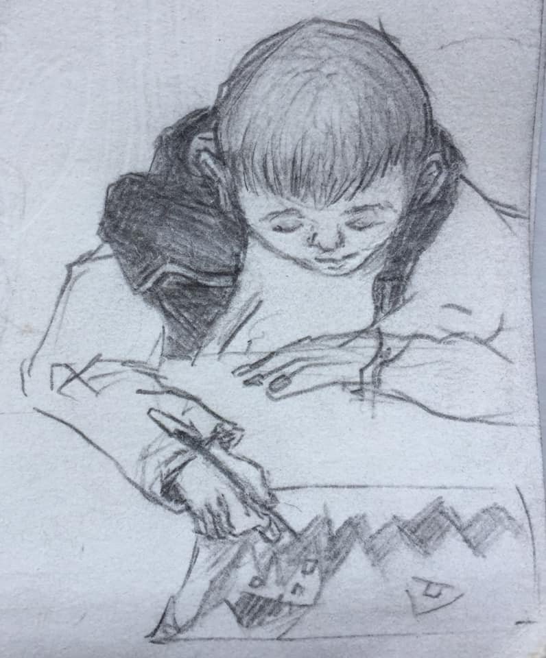 Drawing of drawing of painting of house