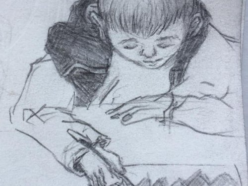 Drawing of drawing of painting of house