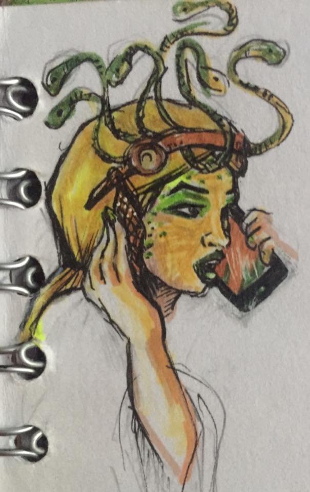 Medusa on the phone